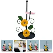 standing paper towel rack Flower Paper Towel Stand Dispenser Metal Sunflower
