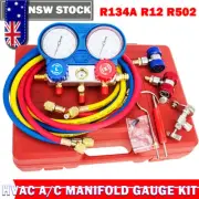 R134a AC Gauge 3Way A/C Manifold Gauge Set Air Conditioning Manifold Charge Tool