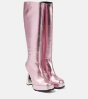 [Nodaleto] Nodaleto Angel metallic leather knee-high boots AU 8 pink