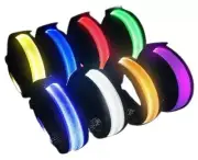 8 PCS LED Glow Bracelets, Light Up Wristbands - Black - coloured lights