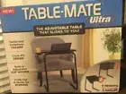 Table Mate Ultra Folding TV Tray Table and Cup Holder 6 Heights 3 Angles Black