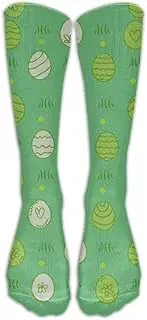 [XMKWI] Easter Pattern with Eggs Women's Novelty Athletic Crew Sock Stocking Sports Compression Socks