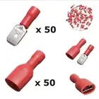Female+Male Spade Insulated Crimp Connector Terminal 22-16 Electrical Wire