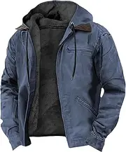 [Valtorixia] Men's Zip Up Sherpa Lined Hoodies Thick Fleece Heavyweight Jacket Windproof Thermal Winter Sweatshirt