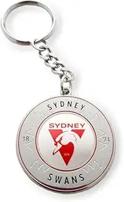 Sydney Swans AFL Footy Round Logo Metal Keyring