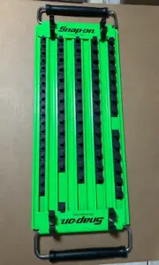 Nos Snap-on™ Green Metal Tray Organizer Holds 1/2" 3/8" 1/4" Sockets Rare