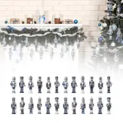 24x Christmas Nutcracker Ornaments Wooden Nutcrackers Decoration Nutcracker