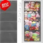 Stuffed Animal Storage Bag, Over the Door Organizer with 4 Large Mesh Pockets