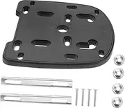 Ciieeo 1Set Flat Mount Fitting Plate Adapter for Motorcycle Rear Luggage Rack Durable Base with Screws Antimovement Strips for Secure Trunk Tail Box Installation