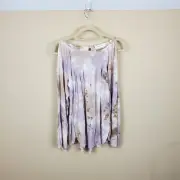 Moon & Sky Tie Dye Split Long Sleeve Peasant Sleeve Top Size S