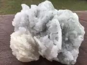 Shimmering Pale GreenFluorite with Druze Quartz & Calcite