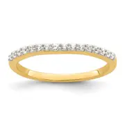 0.19ct. CZ Solid Real 14k Polished Matching Wedding Wedding Band Ring
