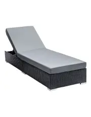 [Gardeon] Sun Wicker Lounger Bed Adjustable Rattan Garden Cover in Multi