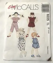 UNUSED VINTAGE SEWING PATTERN EASY MCCALL'S 8225 CHILDRENS TOP PANT SHORT OPENED