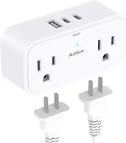 7-in-1 Outlet Extender with Surge Protector 4 Outlets 1 USB-A 2 Type-C Splitter