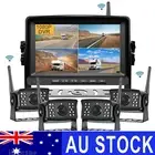 9" Wireless Quad Split Digital screen DVR Monitor 4x HD Reversing Cameras 12V24V