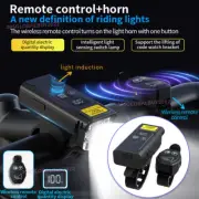 Mountain Bike Light USB Rechargeable Bicycle LED Torch Front Lamp Horn W/ Remote