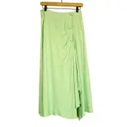 Ted Baker LULWRTH Green Button Front Waterfall Midi Skirt w/Split Ted 2 US 6