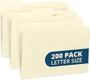 Blue Summit Supplies 200 Manila File Folders, Letter Size, 1/3 Cut Tab, Letter Size, Manila, Great for Organizing and Easy File Storage, 200 Per Box