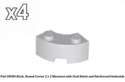 LEGO NEW Part LB Gray (x4) 85080 Brick, Round Corner 2 x 2 Macaroni 4567448