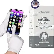 Cottonnerie Cotton Gloves for Dry Hands Sleeping, Moisturizing Gloves Overnight, Hand Moisturizer Gloves, Moisture Gloves for Dry Hands Overnight, Eczema Gloves, Medium 7 Pair, Touchscreen