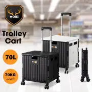 Mobi Shopping Trolley Foldable Camping Cart Grocery Basket 360° Wheel Camping