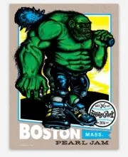 Pearl Jam MAGNET 2.6"x3.5" Fenway Boston 2016 Poster Art Green Monster