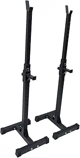 Parliky Barbell Rack Fitness Equipment Home Gym Squat Machine Deep Crouch Rack Steel Tube Barbell Support Black