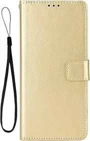 [HWPIVOX] Leather Case for Oppo A57 5G, Wallet Case for Oppo A57 5G Flip PU Leather Cover, Magnetic Buckle Protection Phone Cover for Oppo A57 5G Case Golden