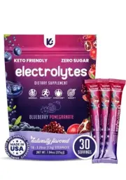 Keppi Keto Electrolytes, Blueberry Pomegranate, Zero Sugar, 30 Sticks