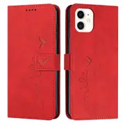 Compatible With Iphone 12 Case Premium Leather Love Heart Pattern Kickstand Card Storage Flip Wallet Cover