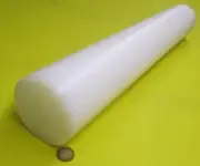 UHMW White Round Rod 3.75" Diameter x 24" Long, 1 Unit, Extruded