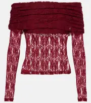 [Rotate] Rotate Ruched floral lace top AU 12 red