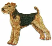 Custom Dog Portraits [Airedale] Embroidery IronOn/Sew Patch [4.0" x 3.5"]