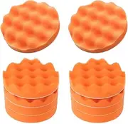 AIMALL 10-Pack 6 Inch Sponge Polishing Pads, Orange Waxing Buffing Buffer Set for Car Polisher, High-Density Sponge Material, Suitable for Auto Detailing, Waxing, and Polishing