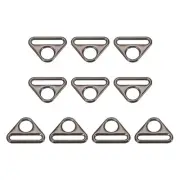 0.79" Adjuster Triangle with Bar Swivel Clip D Dee Ring Buckle, 10Pcs Dark Grey
