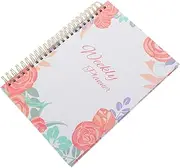 Angoily Household Planner Organizer Portable Academic Planner with Coil Design Floral Pattern for Students Teachers and Office Staff for Efficient Task Management