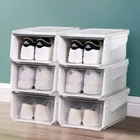 在飛比找ETMall東森購物網優惠-Mr.box 超耐重組合式透明掀蓋可加疊鞋盒收納箱-小款(6