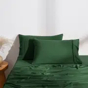 Dreamaker Superfine Washed Microfibre Standard Pillowcase Twin Pack Hunter Green