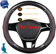 15"Car Steering Wheel Covers Carbon Fiber Leather Soft Interior For Jeep Compass (for: Jeep)