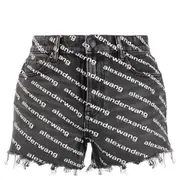 [Alexander Wang] Bite Logo Short In Grey Aged Denim