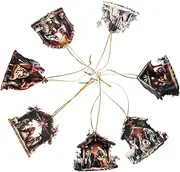 IWOWHERO Christian Christmas Decor 7pc Acrylic Nativity Scene Ornaments Xmas Tree Decorations Jesus Nativity Ornaments