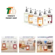 16.9 oz/500 ml Coffee Syrup Dispenser Set - 6 Glass Bottles with Silver Pumpe...