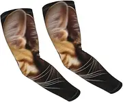[FHEDVBN] cats Arm Sleeves Compression Arm Covers for Men Women Outdoor Sun Sleeves Cooling Sports Sleeve, Black