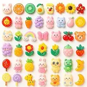 Zifengcer 70pcs Slime Charms Cute Set, Bulk Mixed Resin Charms Set Ornament Scrapbooking(H