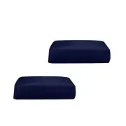 2Pcs Sofa Futon Seat Cushion Cover Couch Slipcover Protector Dark Blue_S