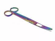 Mayo Dissecting Scissors 6.75" One Serrated Blade MULTI TITANIUM RAINBOW COLOR