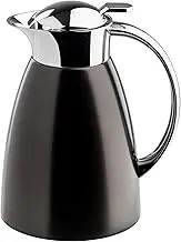 TableCraft 12680 34 oz (1L) Stainless Steel Coffee Carafe, Brushed Stainless Steel with Black PVD Finish, Vacuum Insulated, Lightweight Leak Proof Coffee Dispenser, for Cafes, Restaurants & Catering