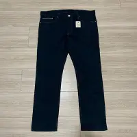 在飛比找Yahoo!奇摩拍賣優惠-全新 EDWIN 深藍黑窄版原色黑標白線休閒褲 W38 SL