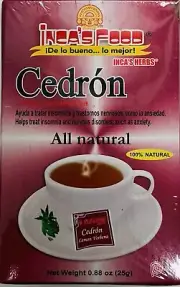 Inca's Food. Cedron Tea 25 Bags Pack X2 Cajas Peruvian